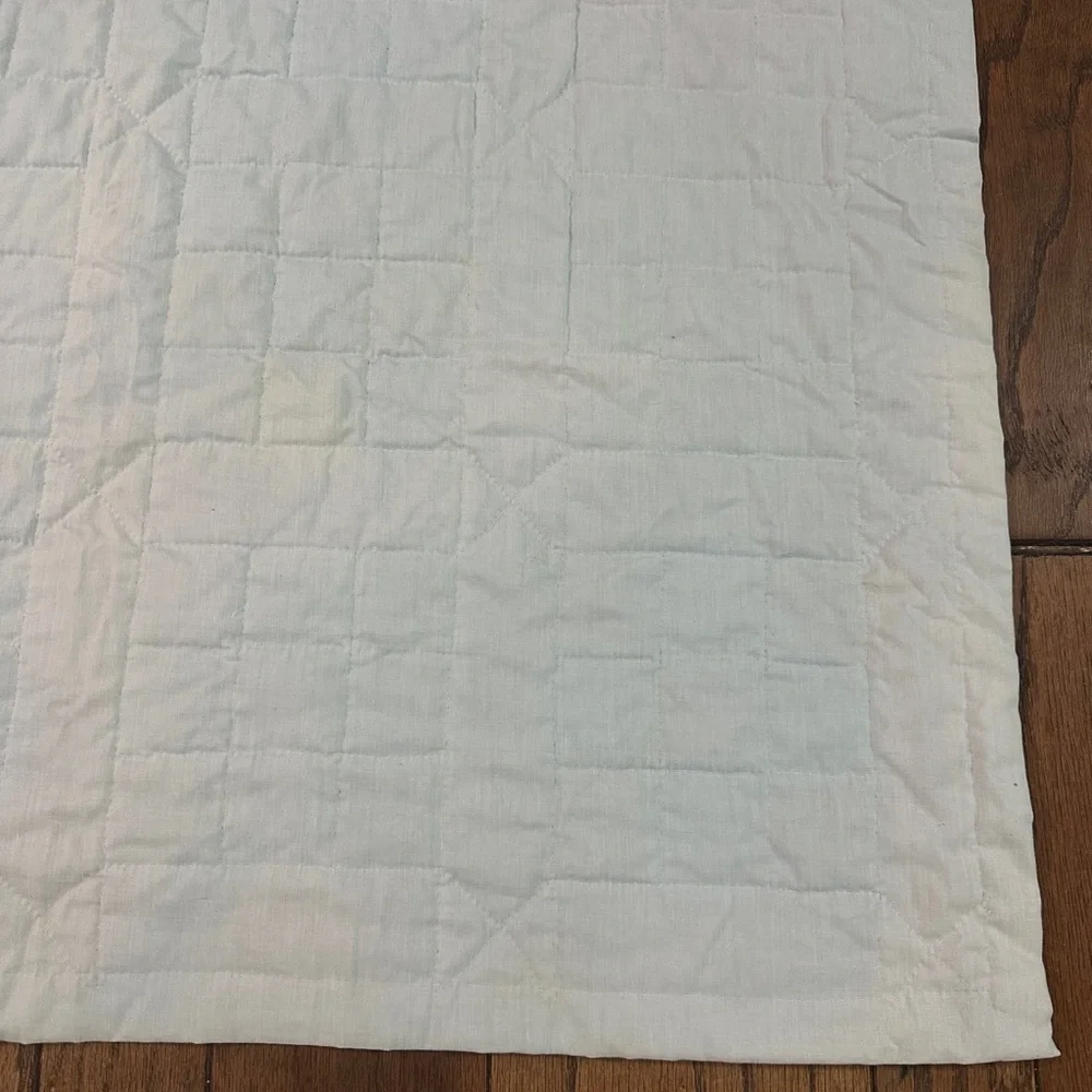 Handmade 9 Patch Pattern Baby Girl Quilt 36.6x52.5” Floral Bunnies Rooster